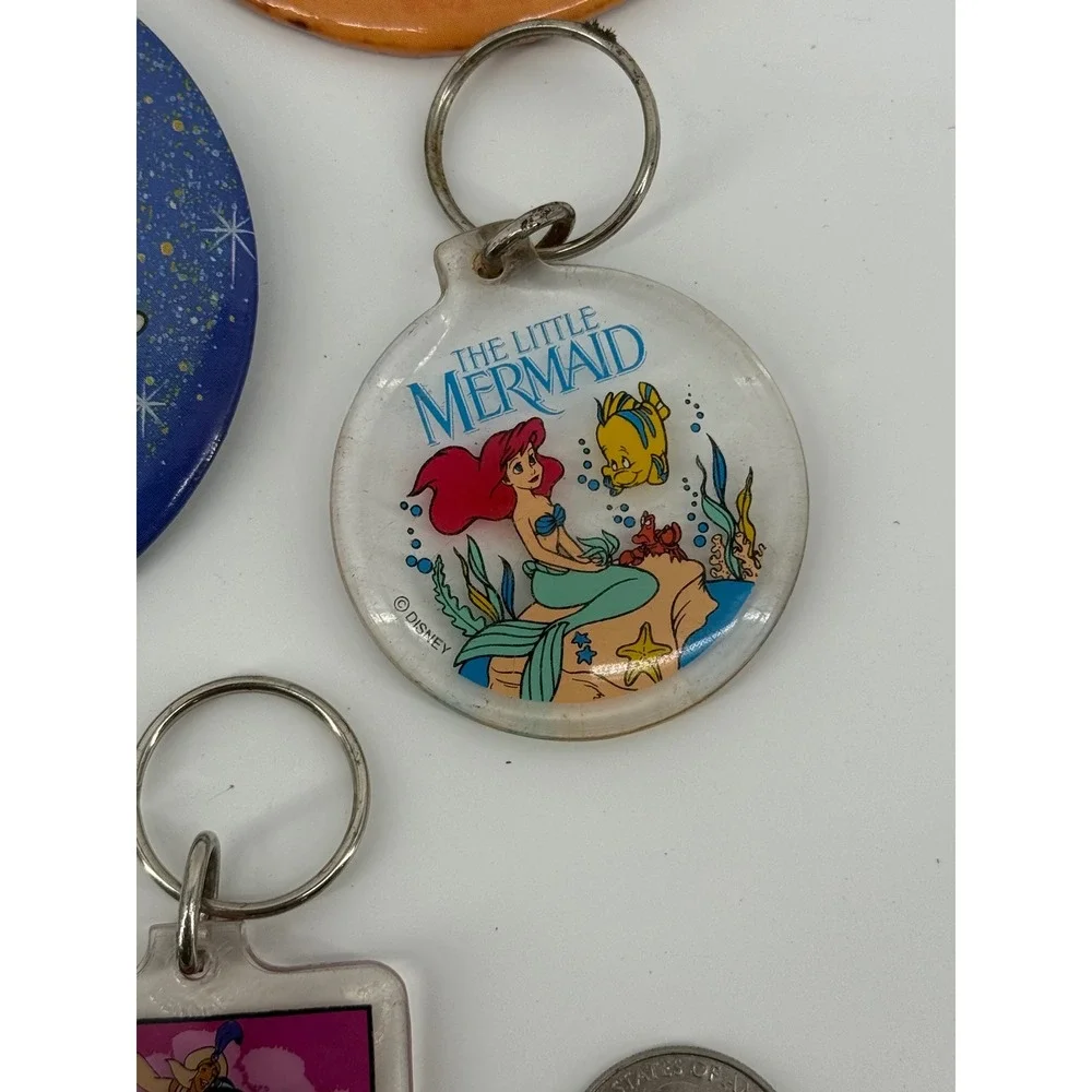 Disney Lot Vintage Pin & Keychain Metal Plastic Multi Sorcerer Mickey 90s